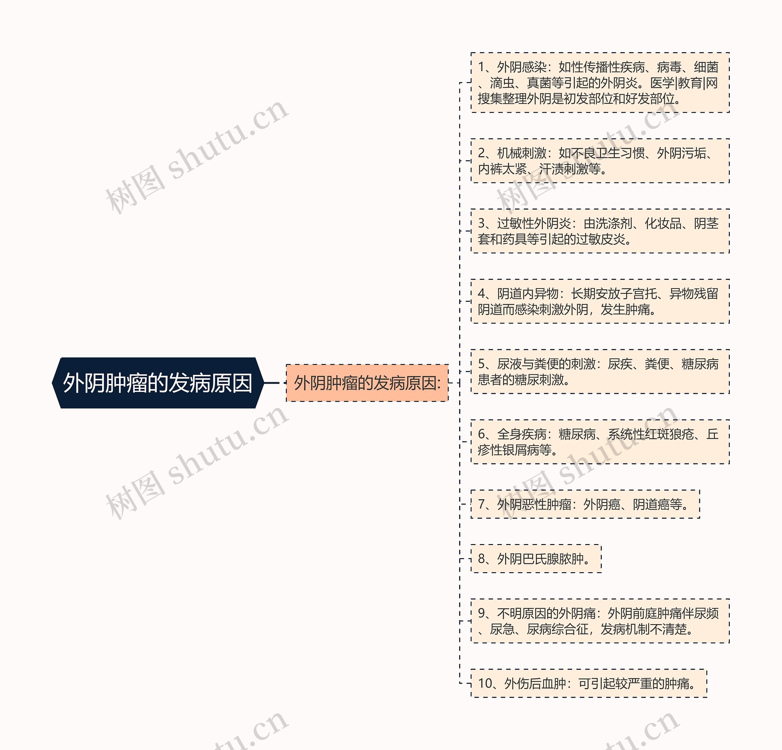 外阴肿瘤的发病原因思维导图