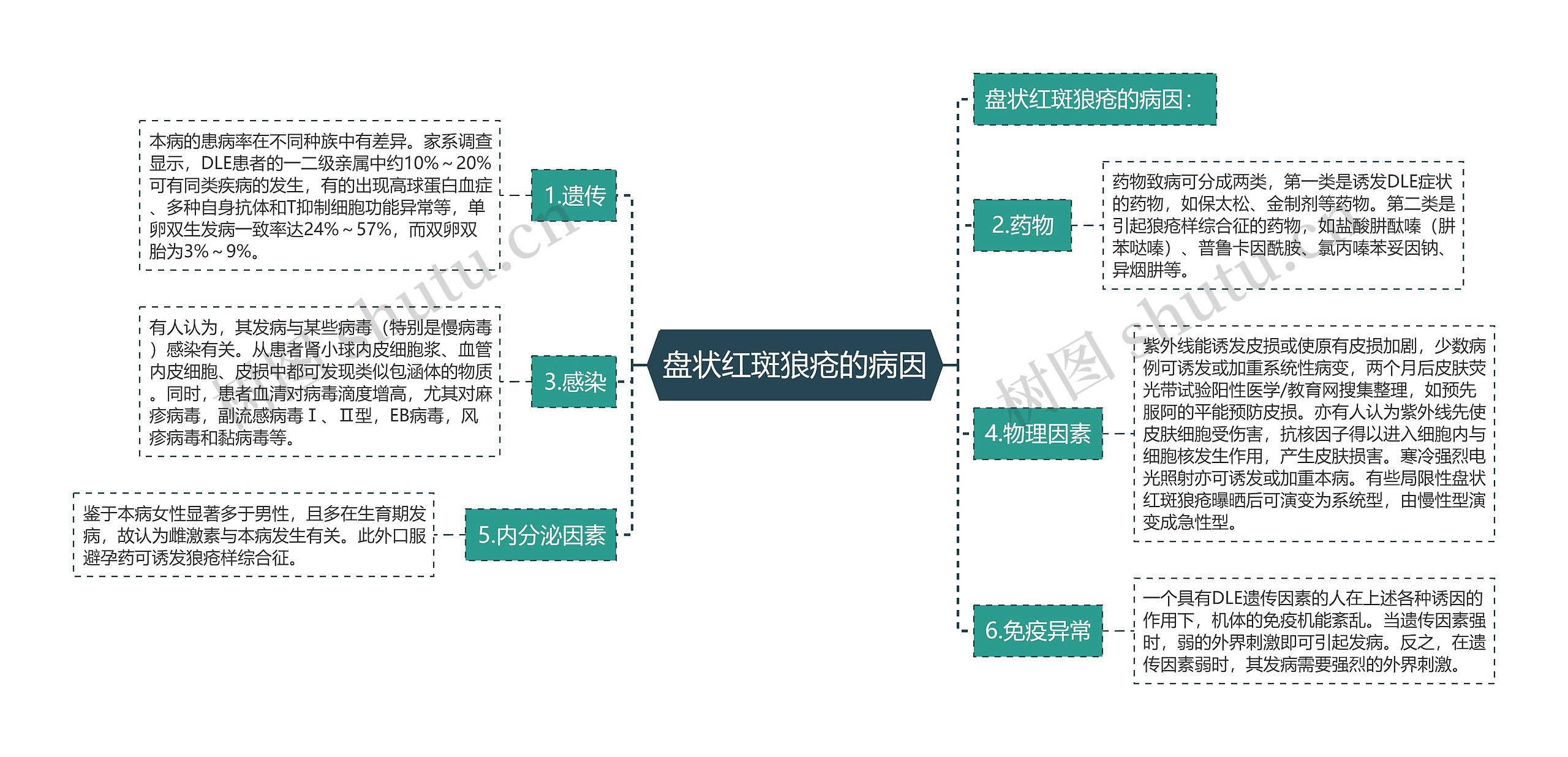 盘状红斑狼疮的病因思维导图