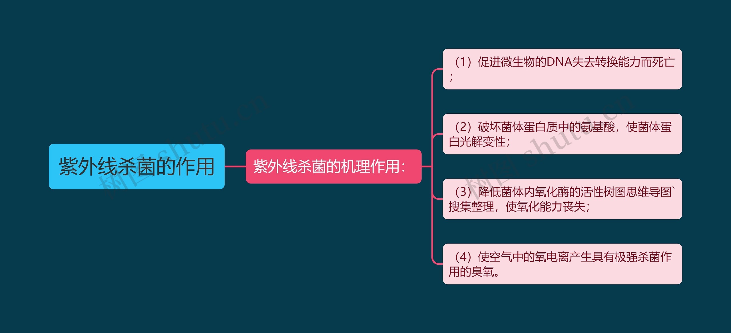 紫外线杀菌的作用思维导图