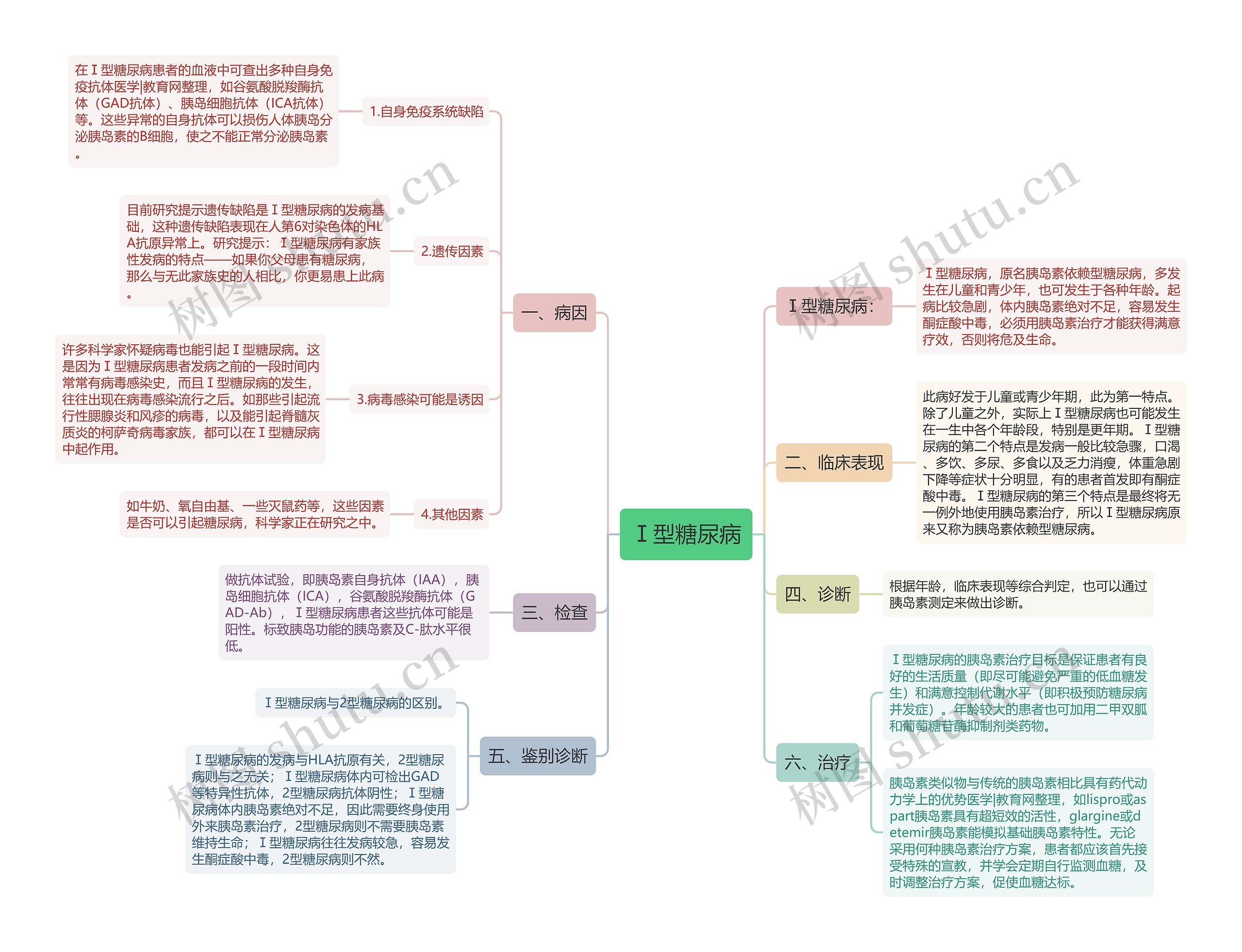 Ⅰ型糖尿病思维导图