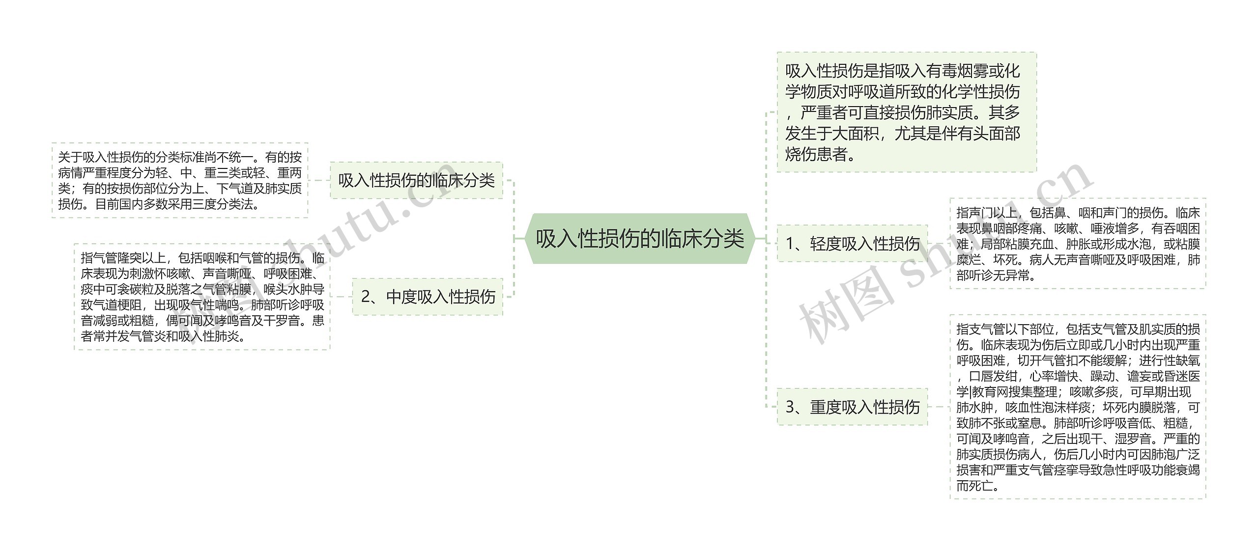 吸入性损伤的临床分类思维导图