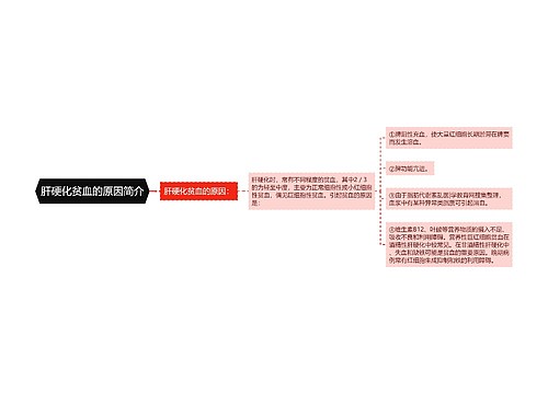 肝硬化贫血的原因简介