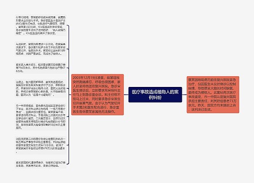 医疗事故造成植物人的案例纠纷