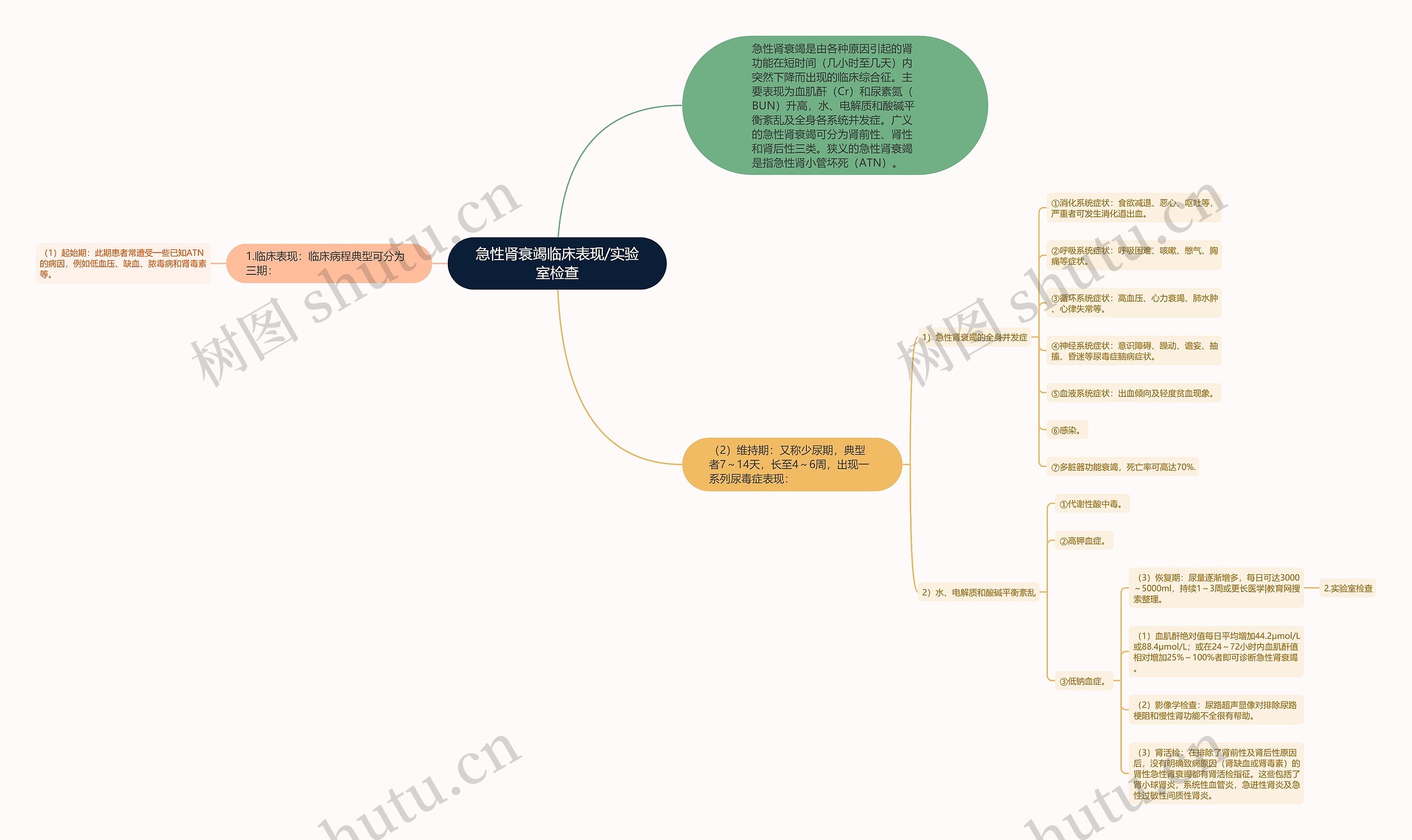 急性肾衰竭临床表现/实验室检查思维导图