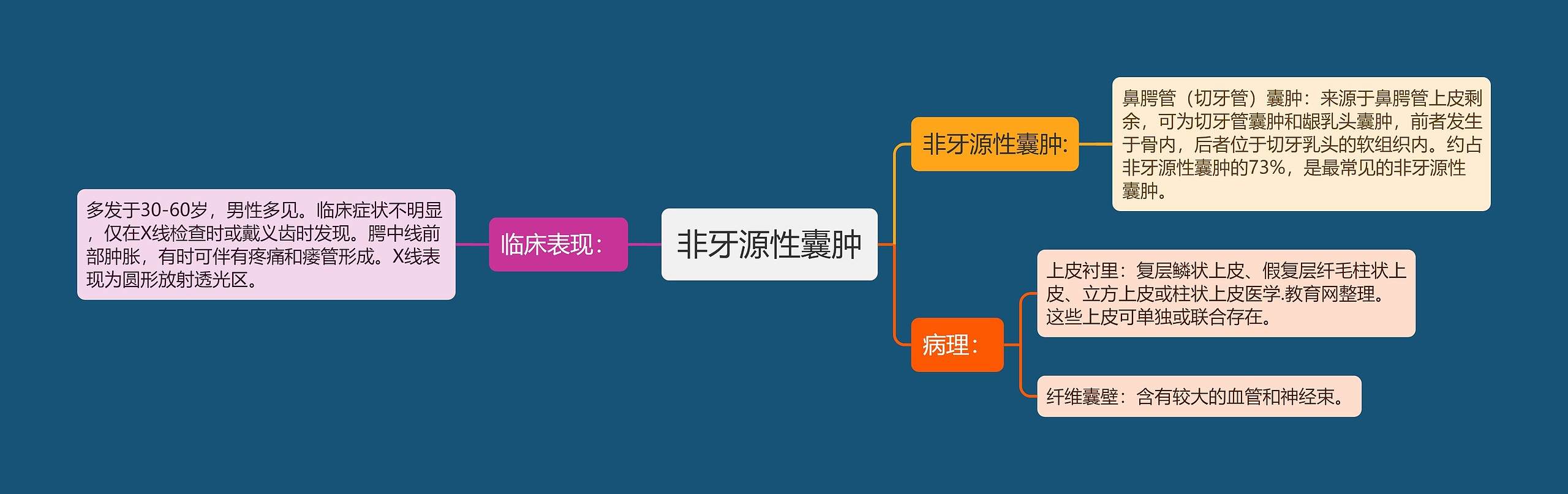 非牙源性囊肿思维导图