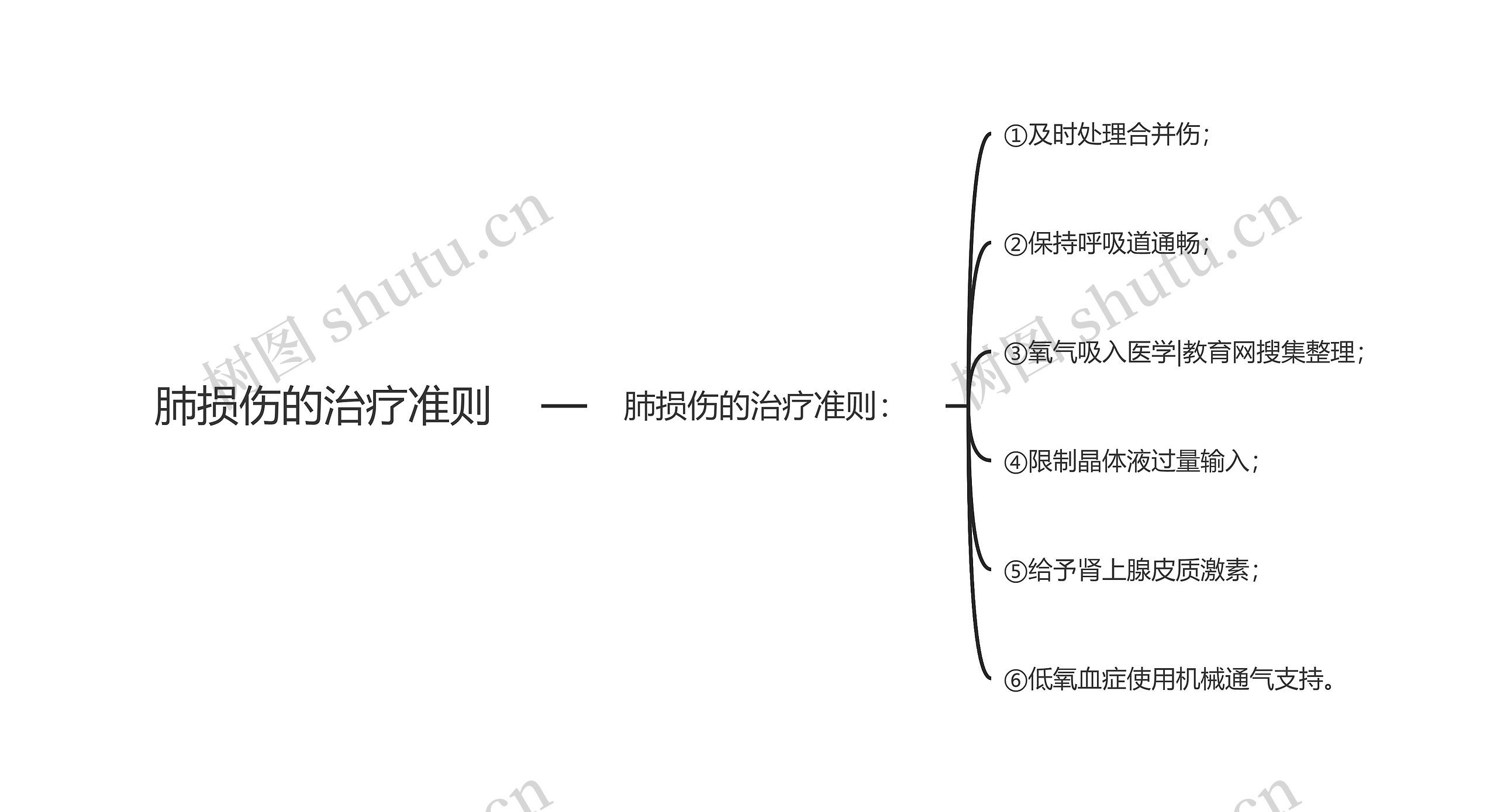 肺损伤的治疗准则思维导图