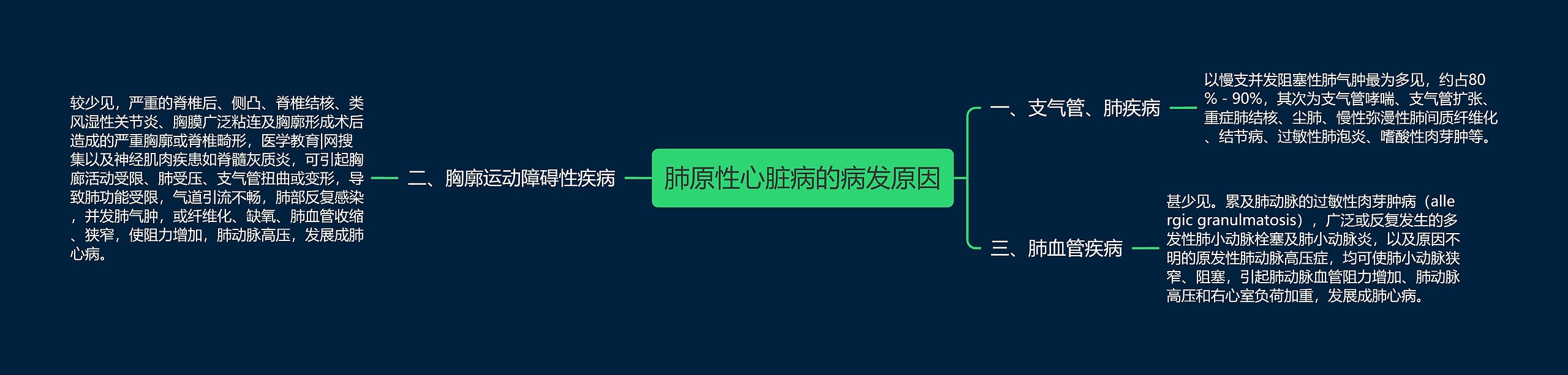 肺原性心脏病的病发原因思维导图