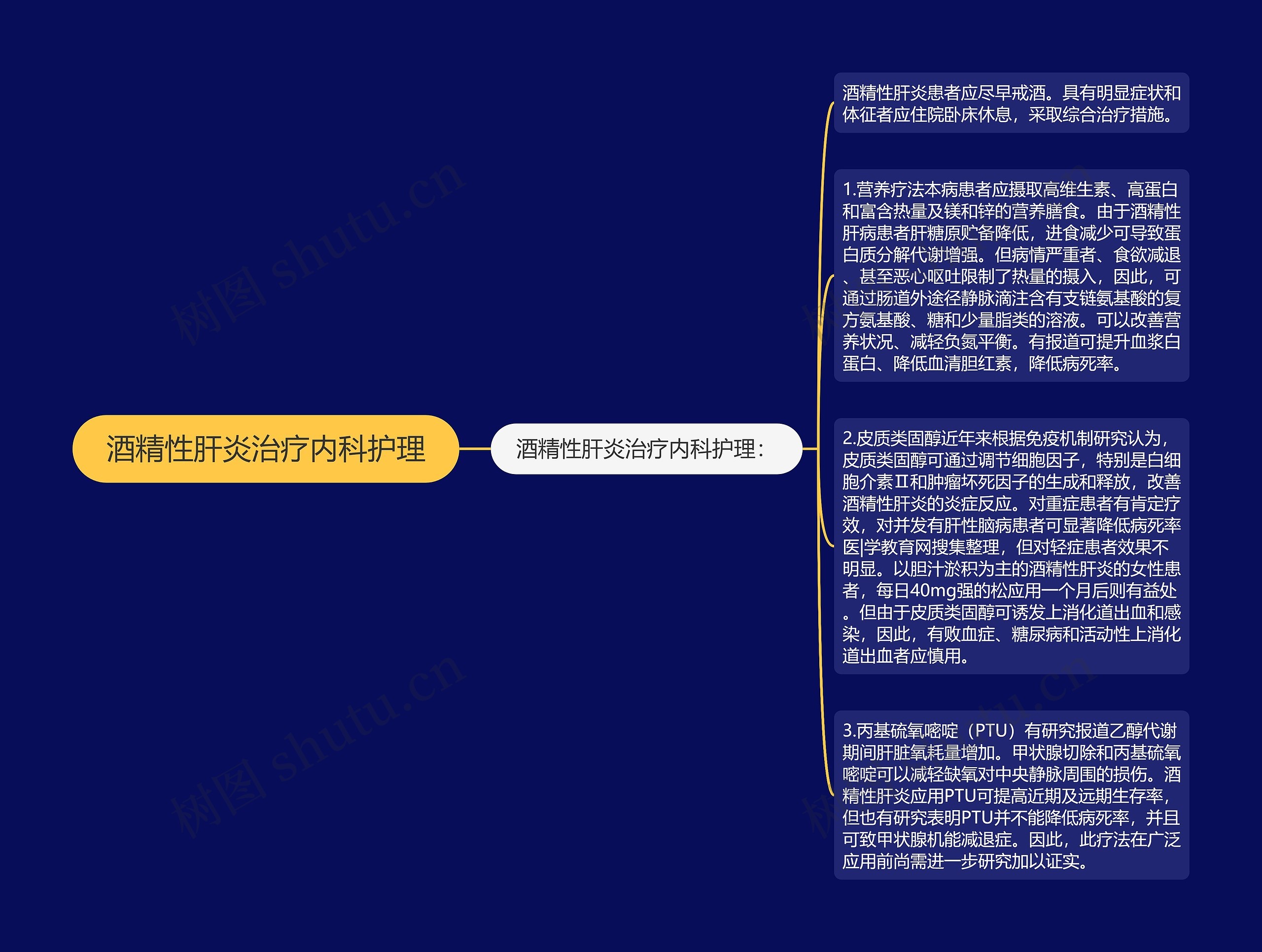 酒精性肝炎治疗内科护理思维导图