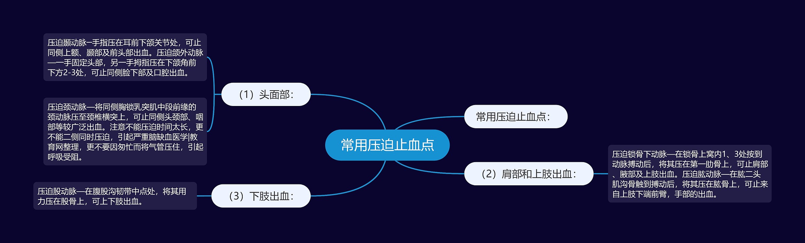 常用压迫止血点 常用压迫止血点