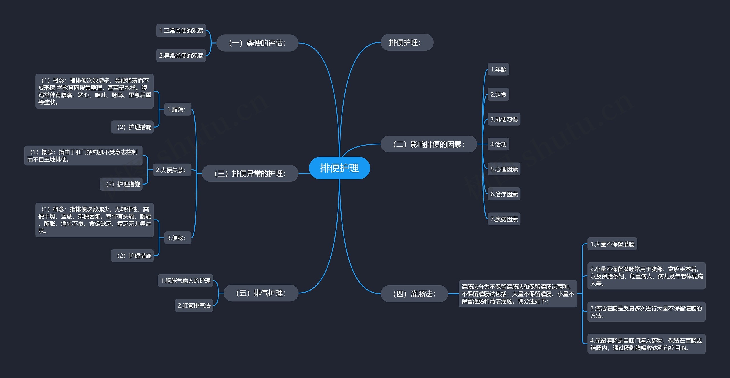 排便护理思维导图