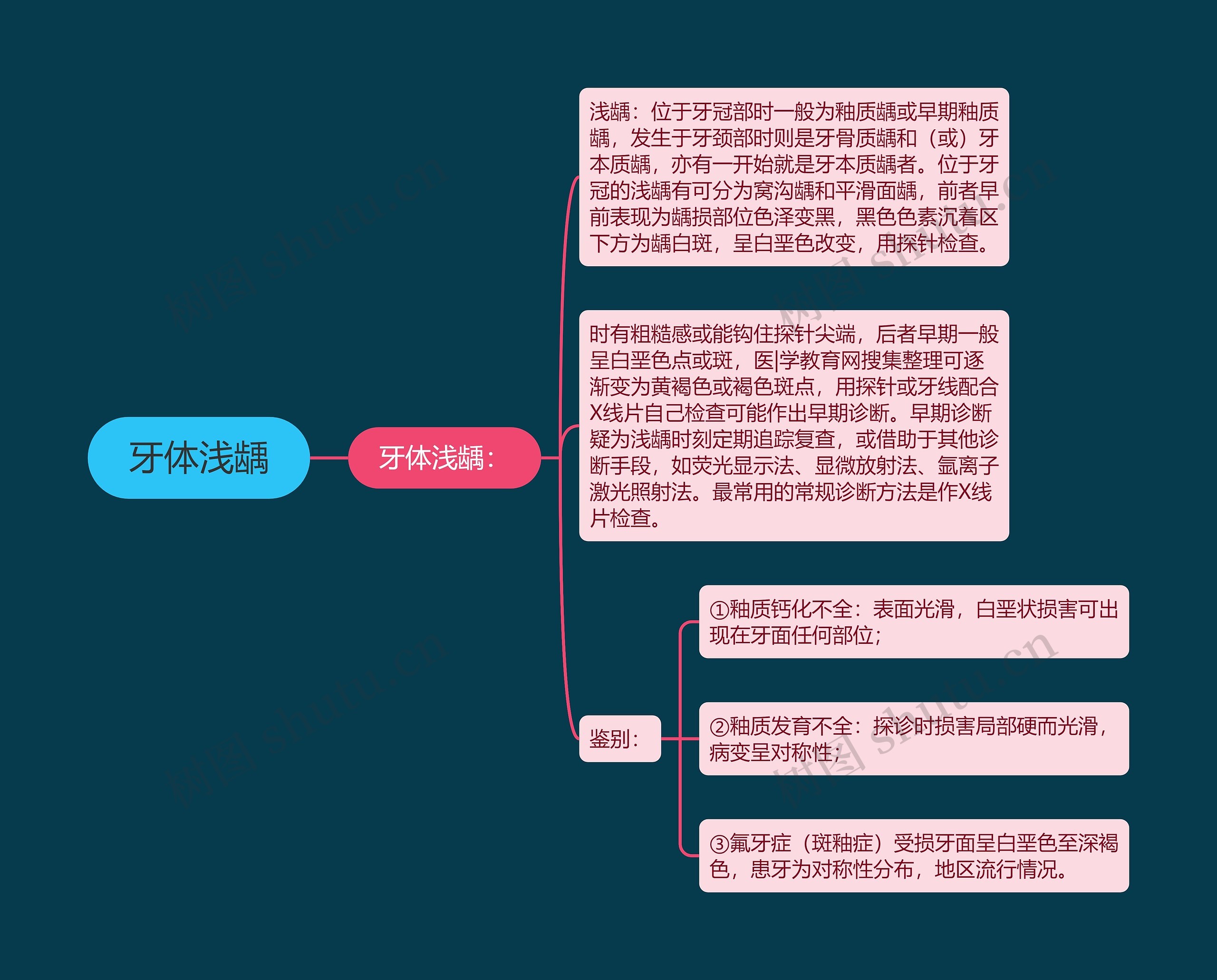 牙体浅龋思维导图