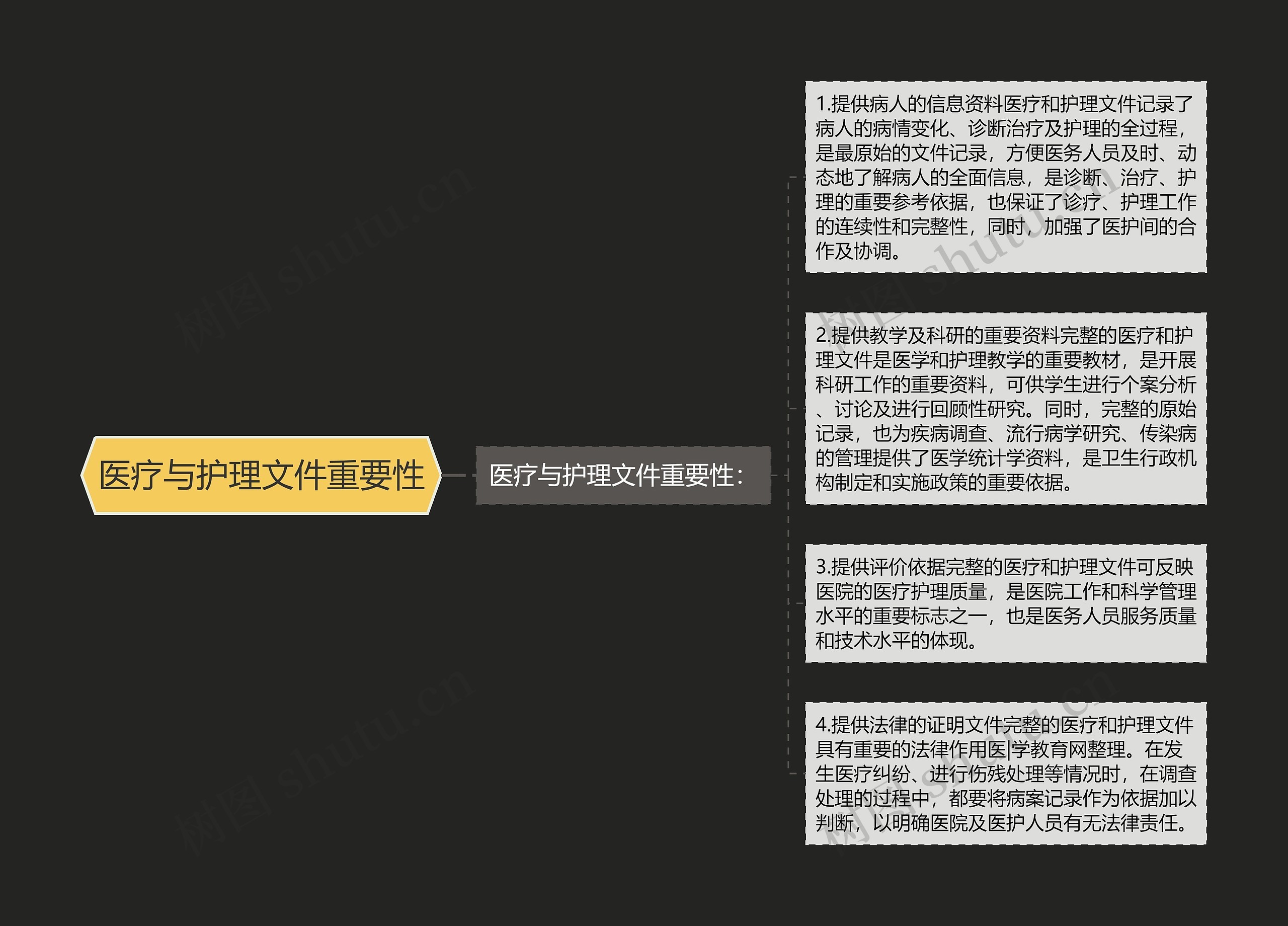 医疗与护理文件重要性思维导图