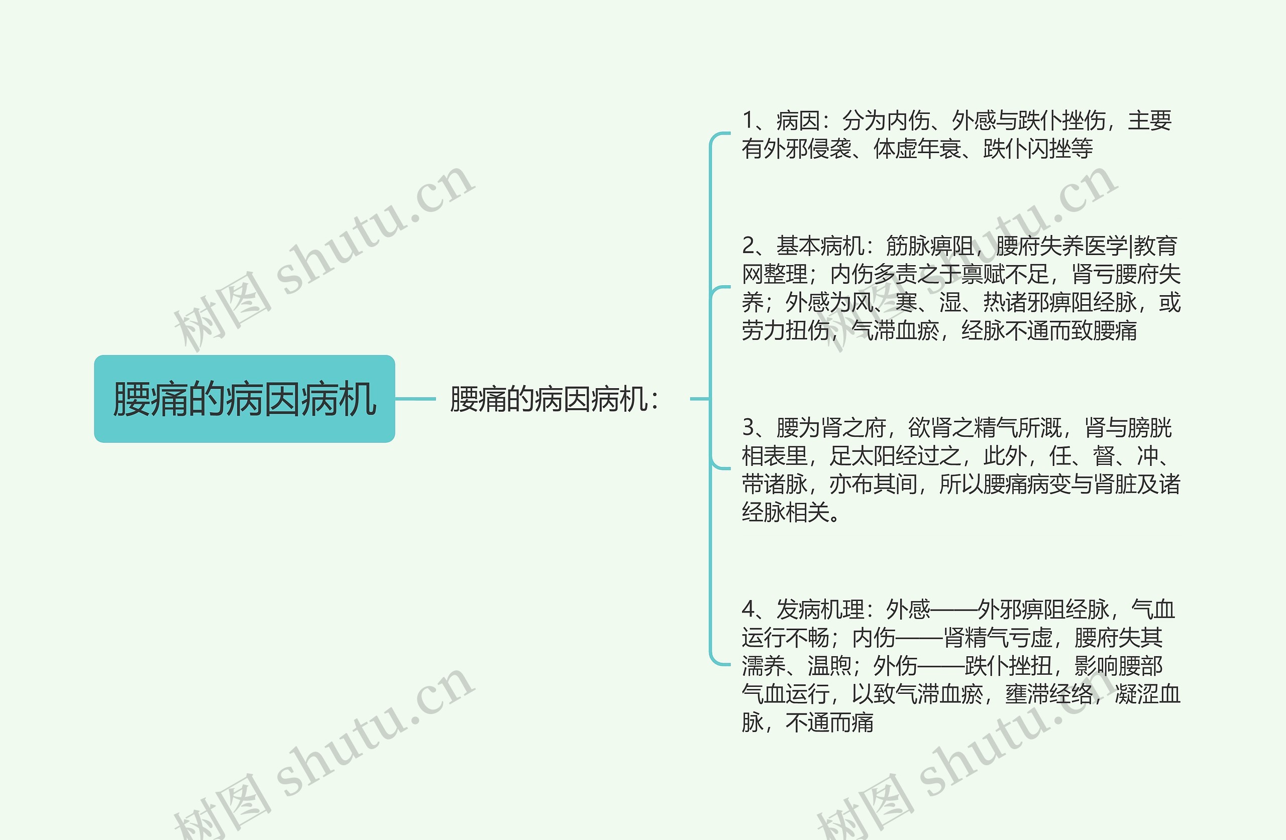 腰痛的病因病机思维导图