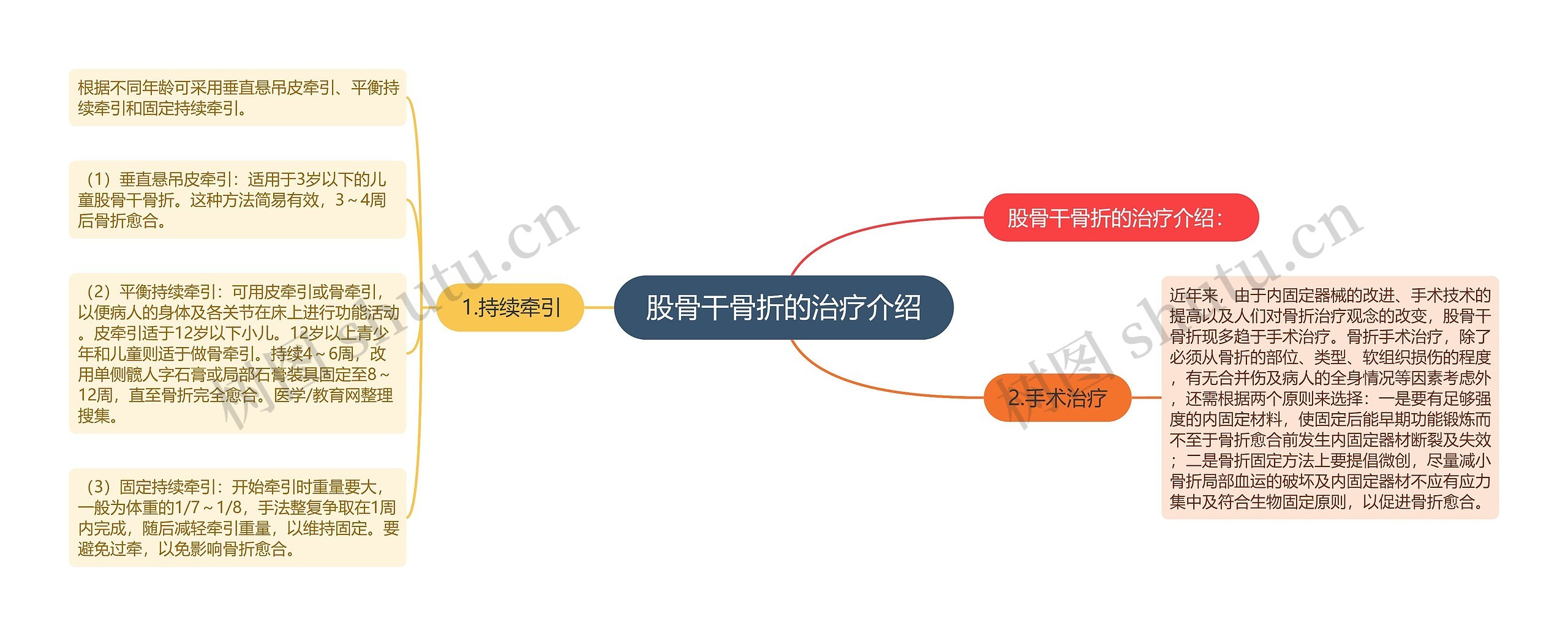 股骨干骨折的治疗介绍思维导图