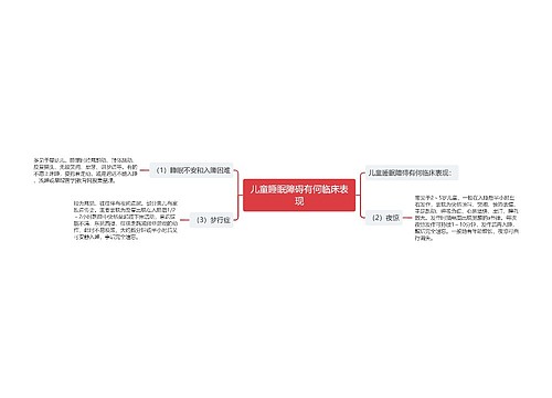 儿童睡眠障碍有何临床表现