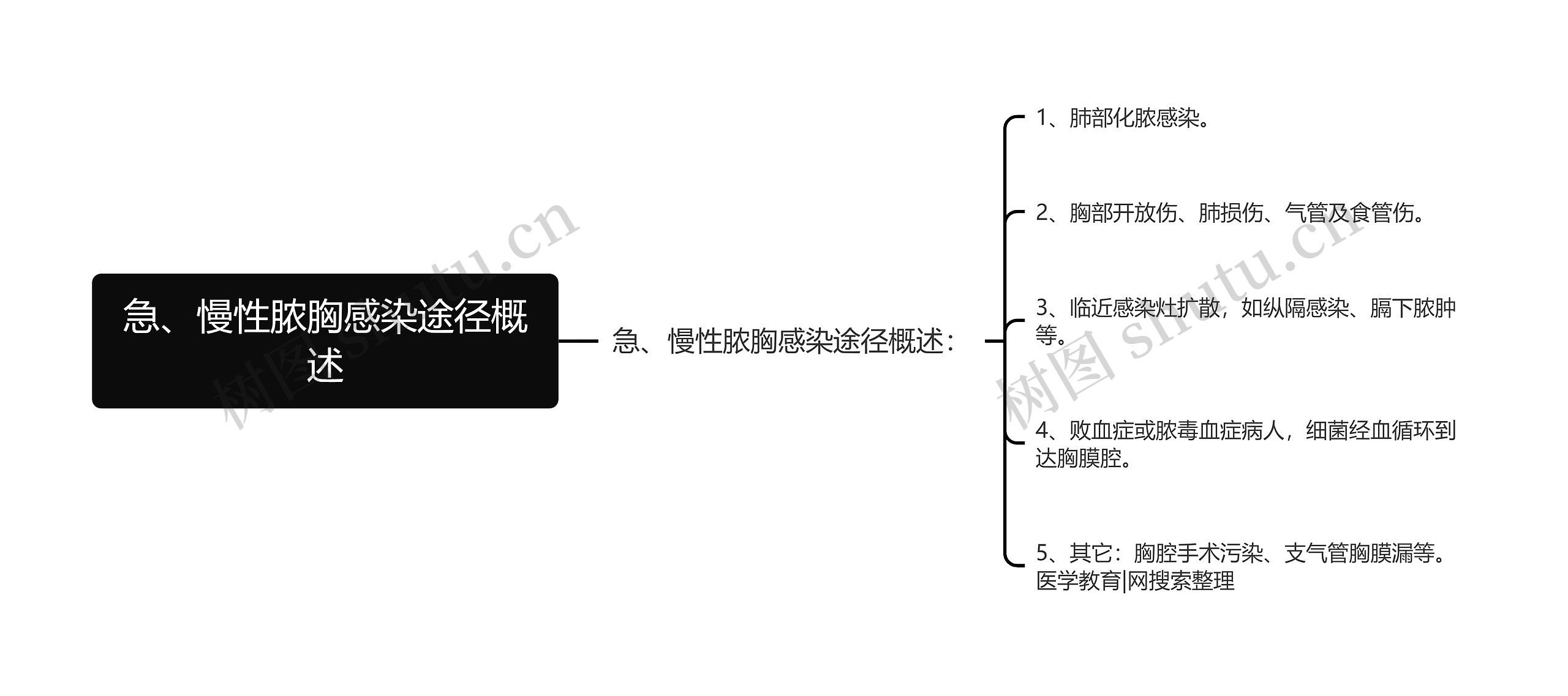 急、慢性脓胸感染途径概述