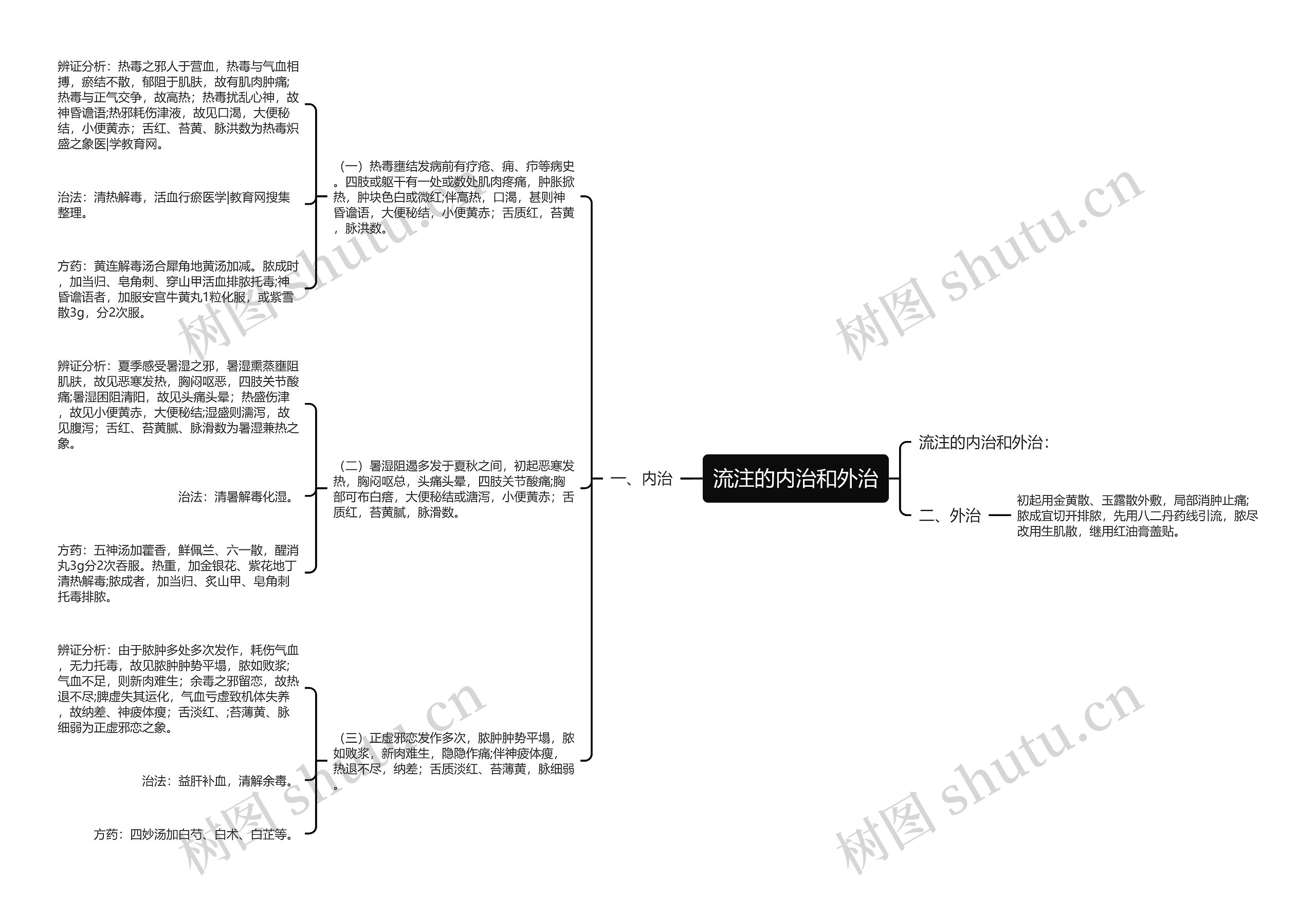 流注的内治和外治思维导图