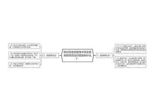 针对急性化脓性中耳炎患者的局部治疗措施有什么？ 