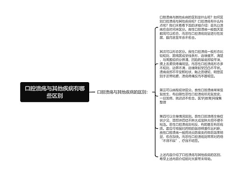 口腔溃疡与其他疾病有哪些区别