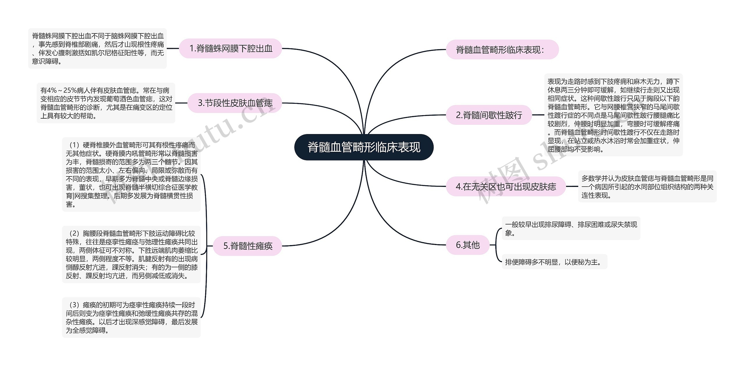 脊髓血管畸形临床表现思维导图