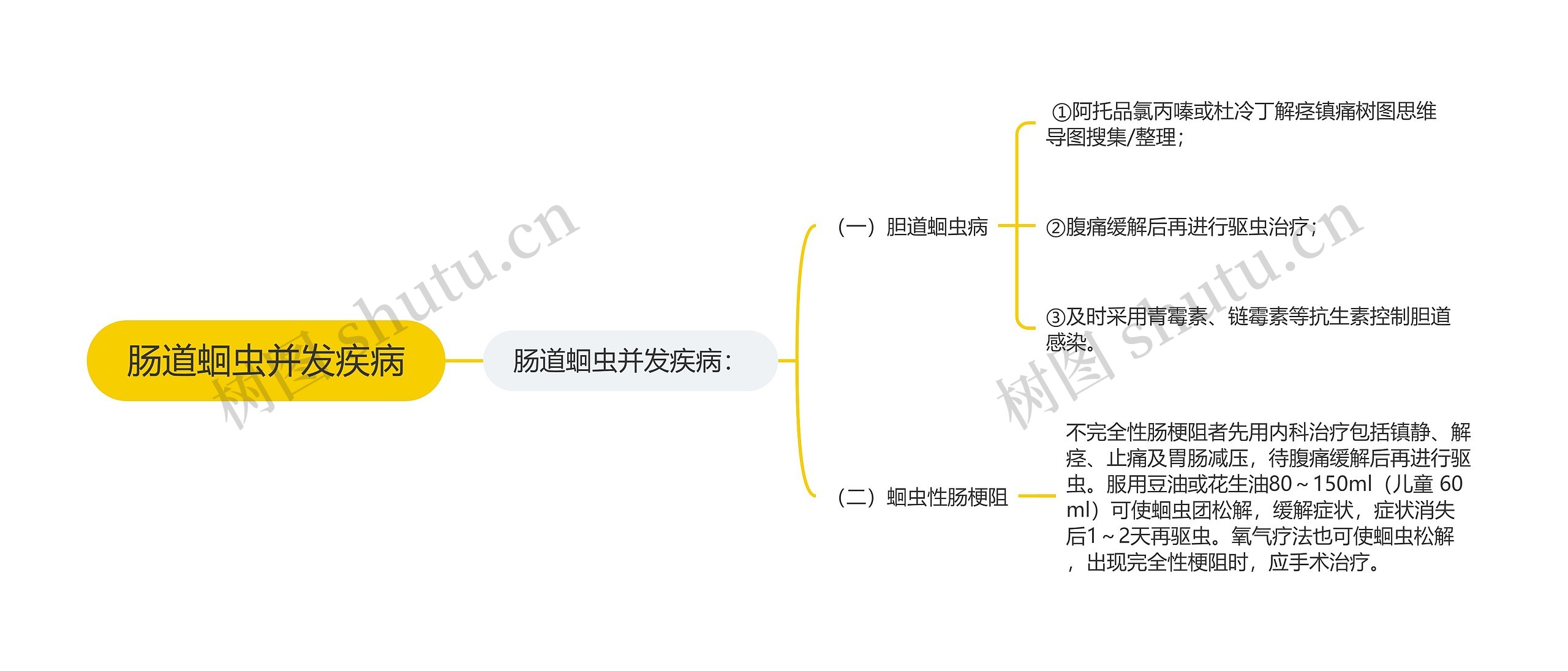 肠道蛔虫并发疾病思维导图