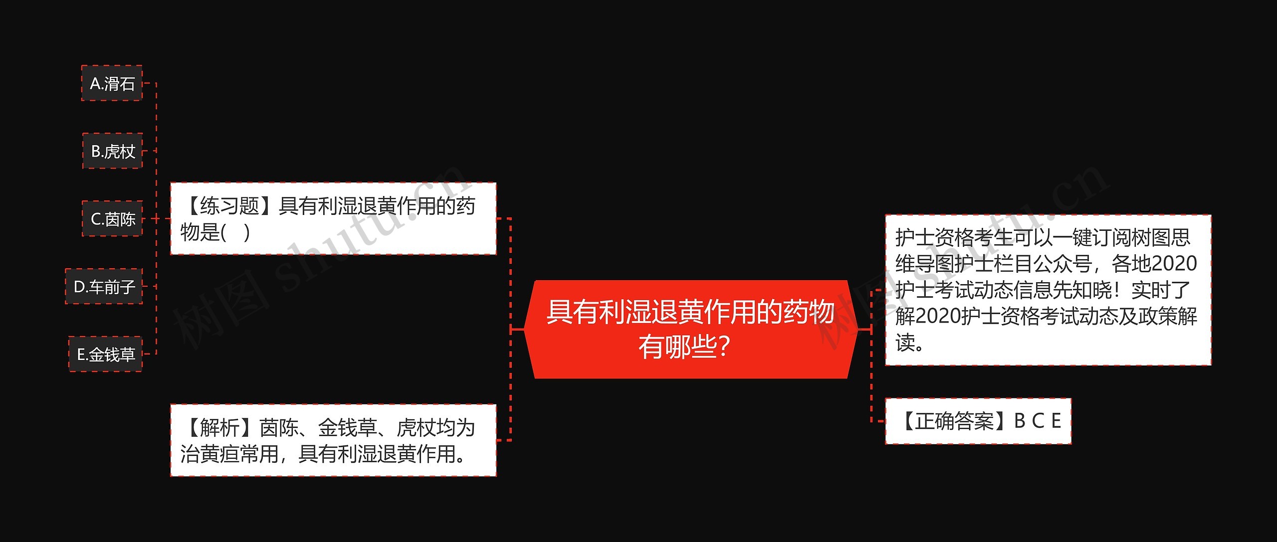 具有利湿退黄作用的药物有哪些？思维导图