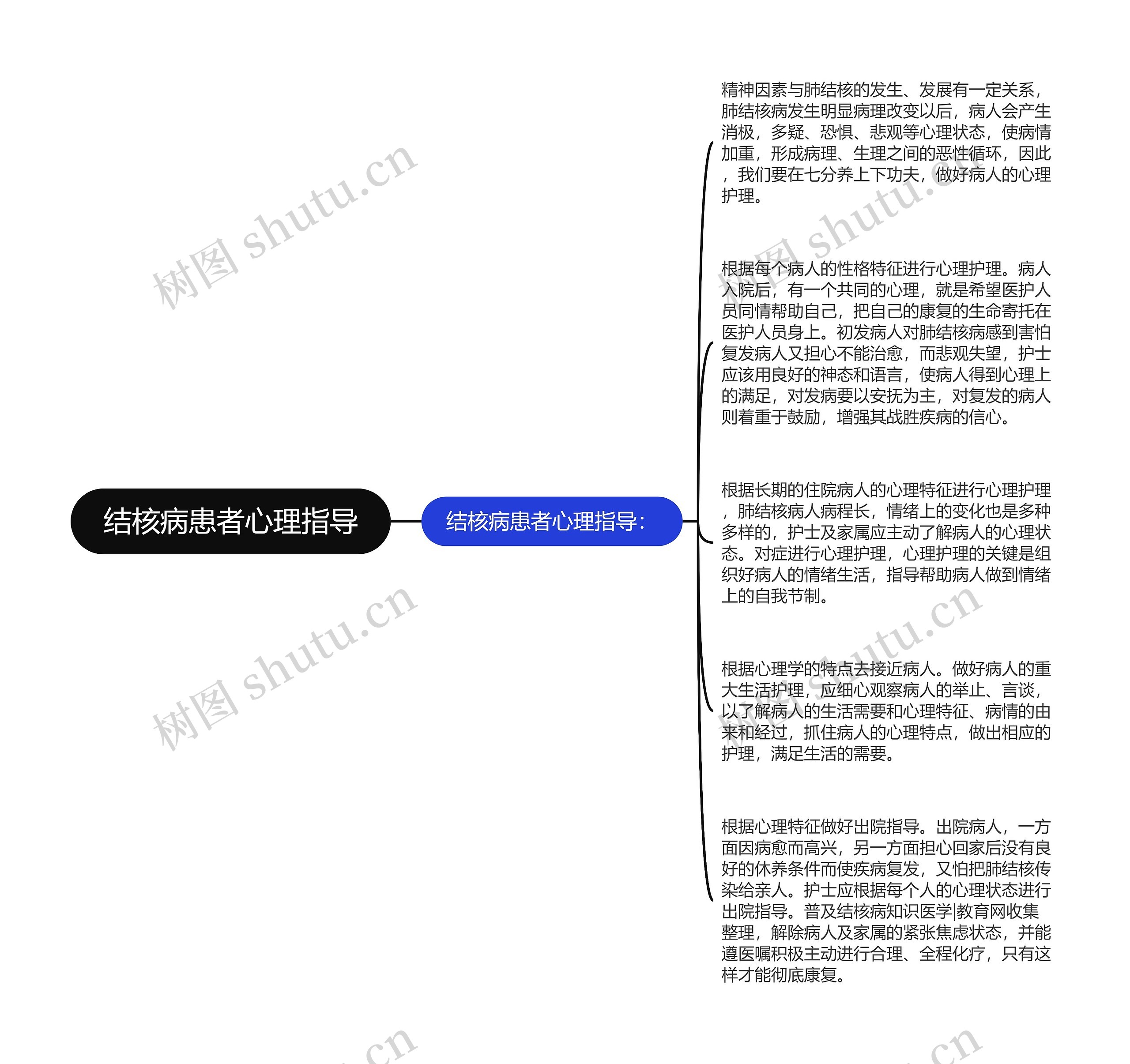 结核病患者心理指导思维导图