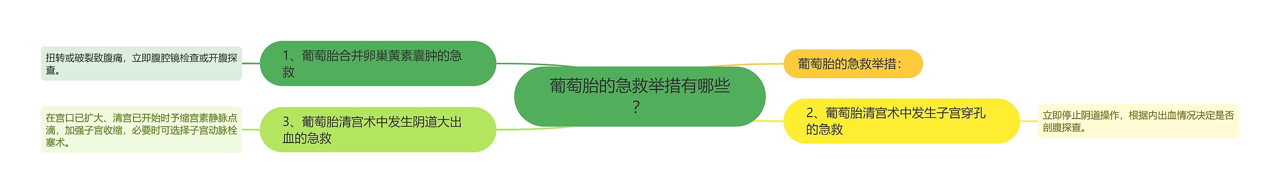 葡萄胎的急救举措有哪些？思维导图