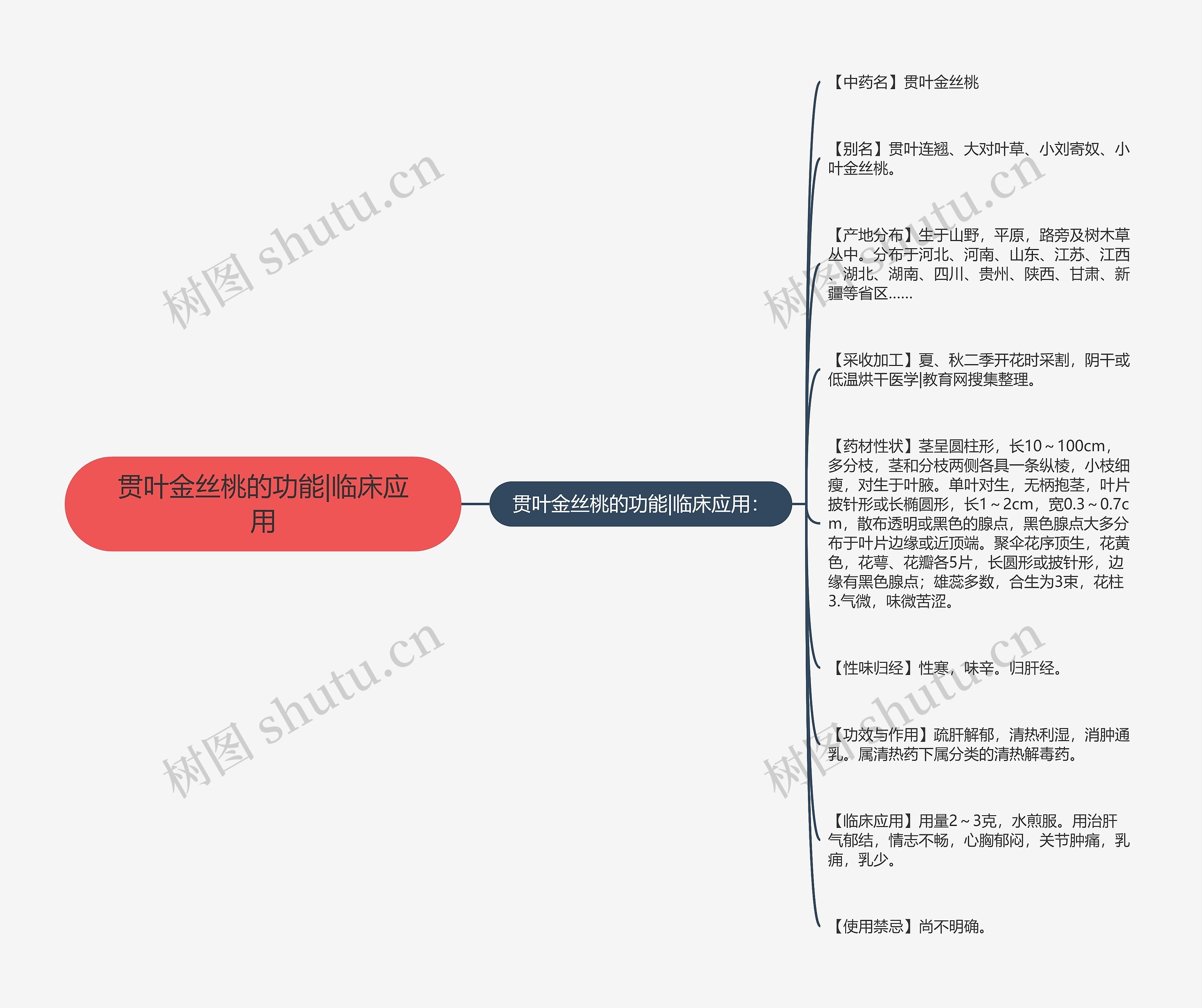 贯叶金丝桃的功能|临床应用思维导图