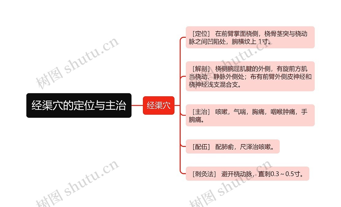 经渠穴的定位与主治思维导图_编号p6767133-TreeMind树图