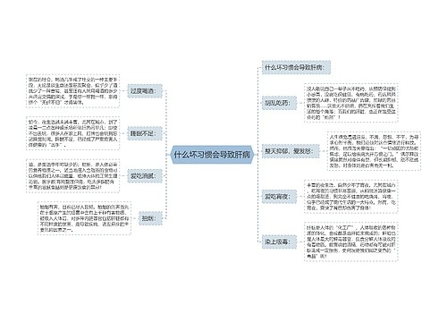 什么坏习惯会导致肝病