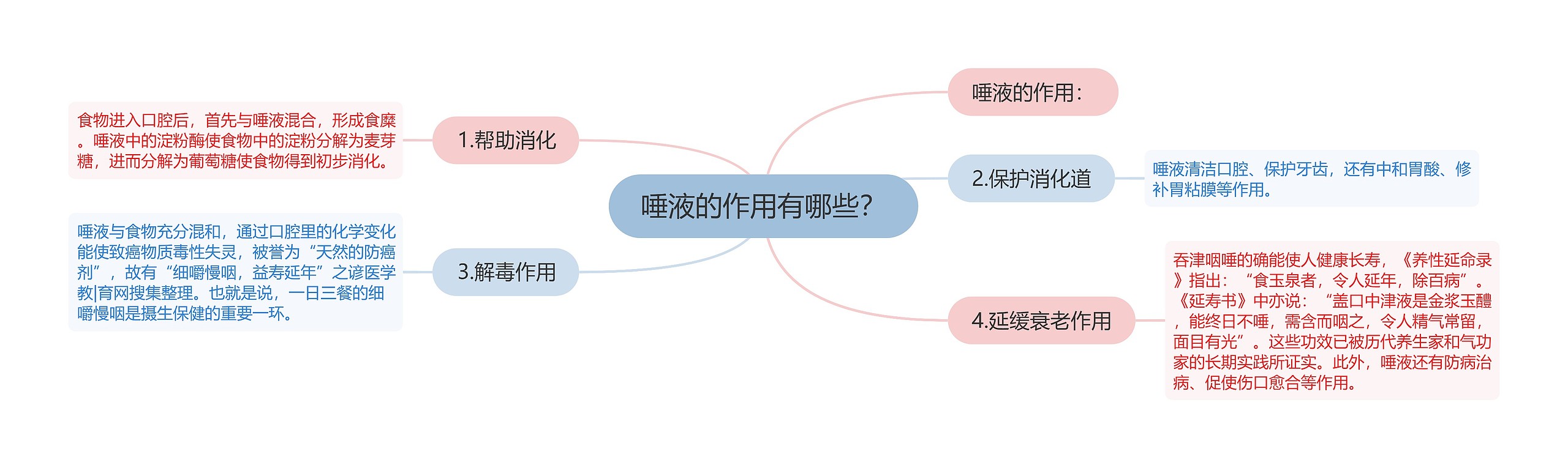 唾液的作用有哪些？思维导图