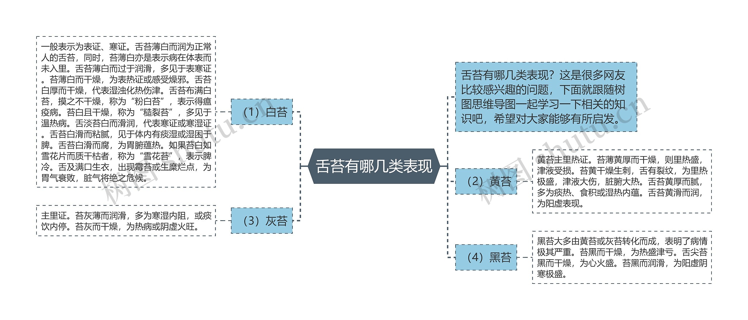 舌苔有哪几类表现思维导图