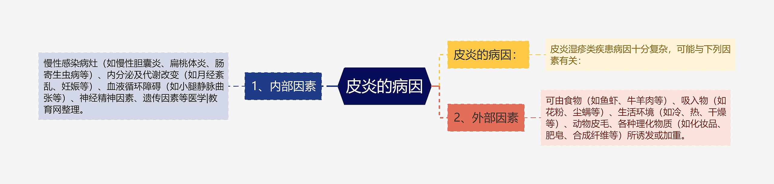 皮炎的病因思维导图