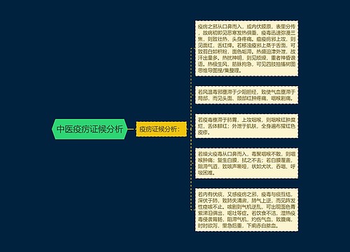 中医疫疠证候分析