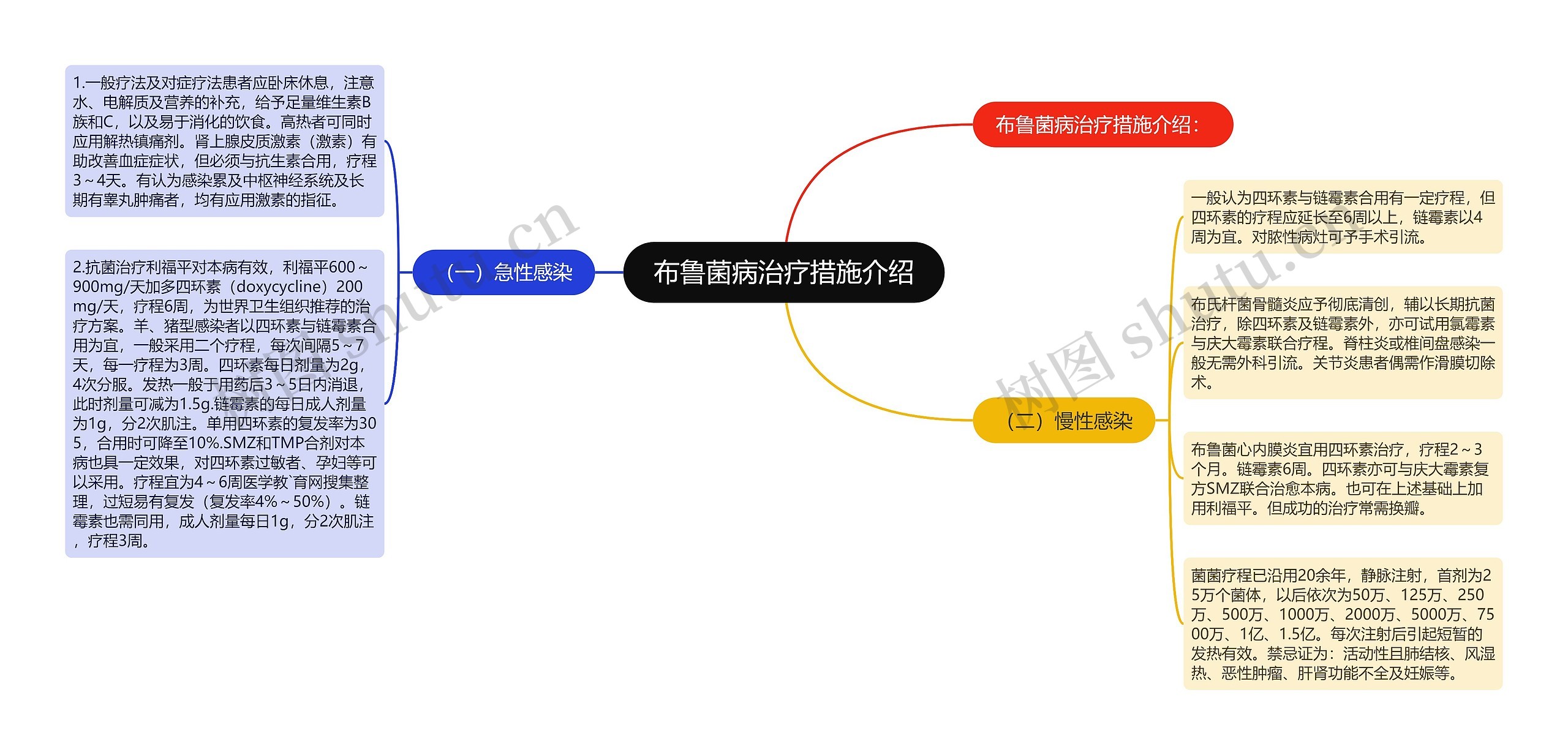 布鲁菌病治疗措施介绍思维导图