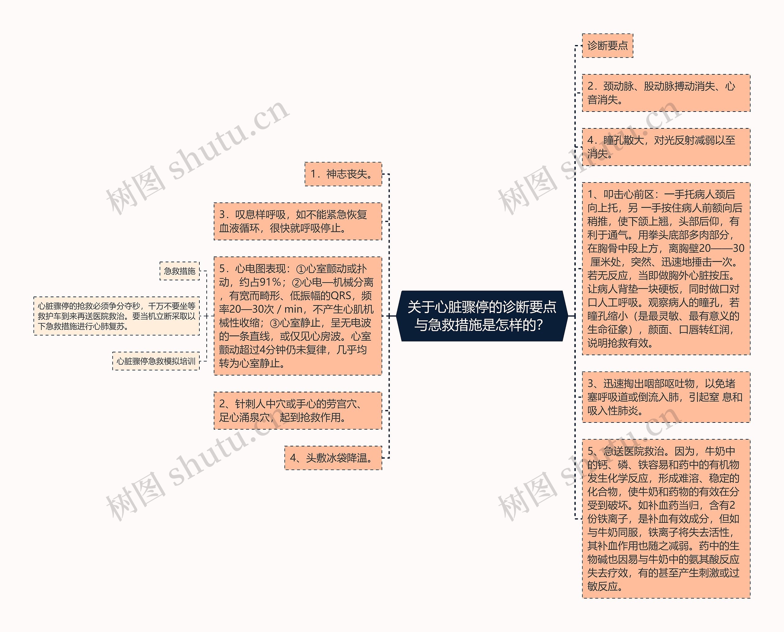 关于心脏骤停的诊断要点与急救措施是怎样的？思维导图