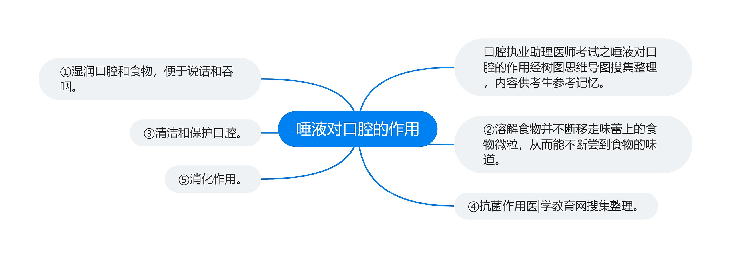 唾液对口腔的作用思维导图