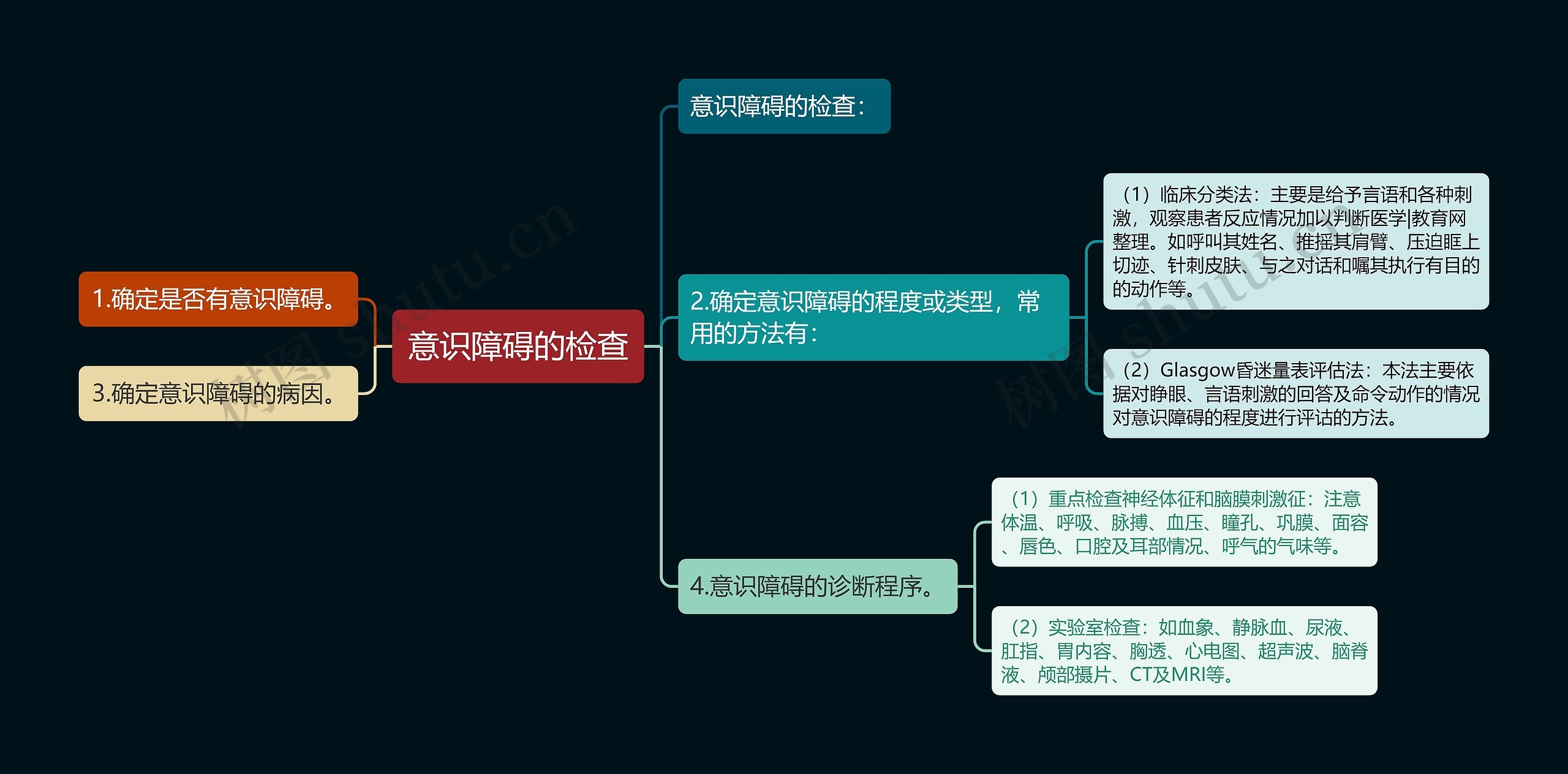 意识障碍的检查思维导图