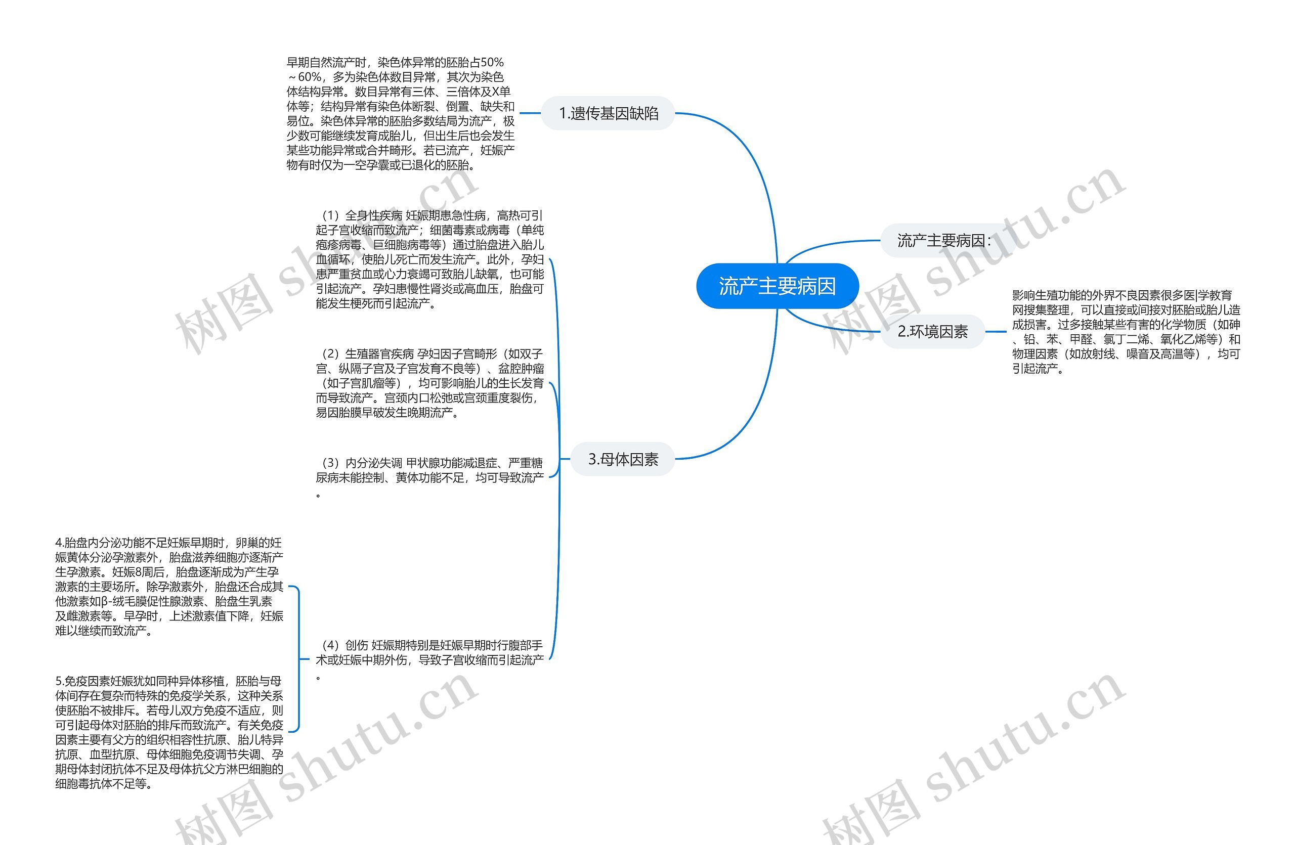 流产主要病因思维导图