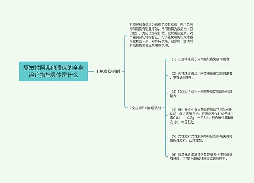 复发性阿弗他溃疡的全身治疗措施具体是什么