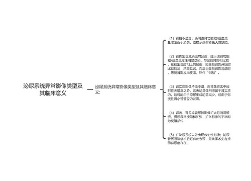 泌尿系统异常影像类型及其临床意义