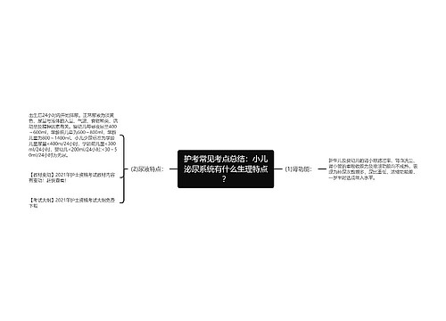 护考常见考点总结：小儿泌尿系统有什么生理特点？