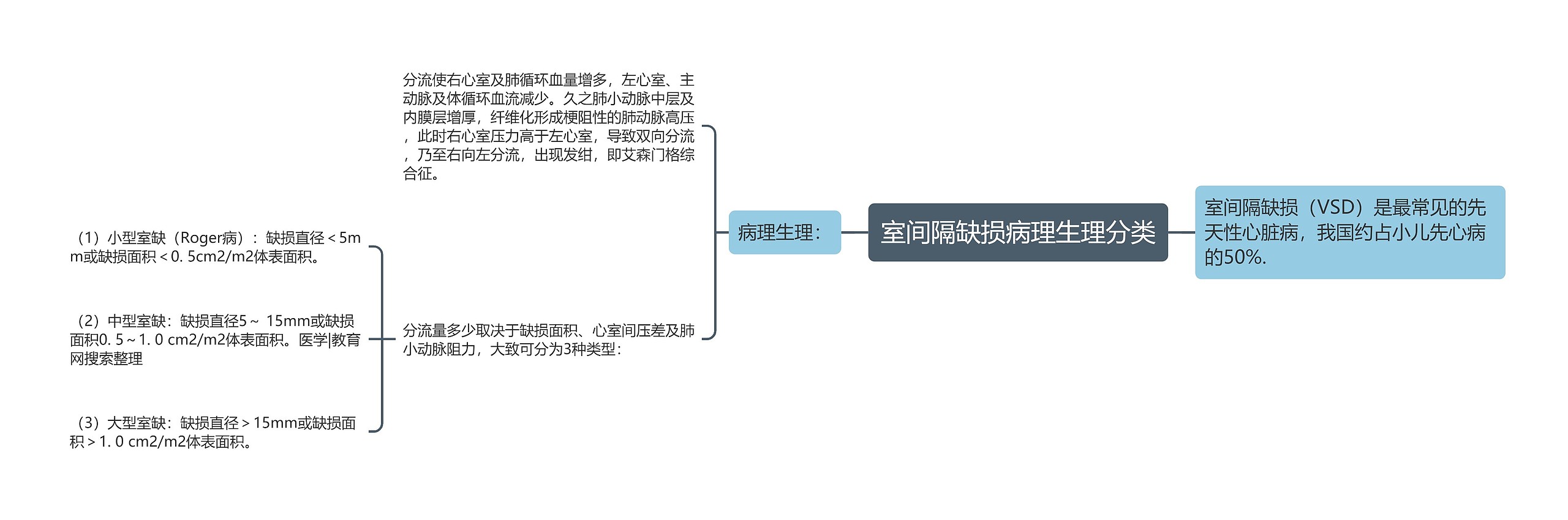 室间隔缺损病理生理分类思维导图