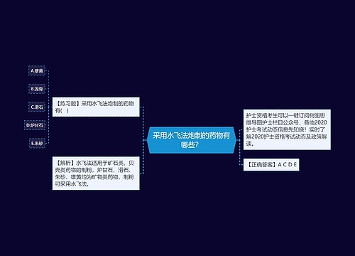 采用水飞法炮制的药物有哪些？