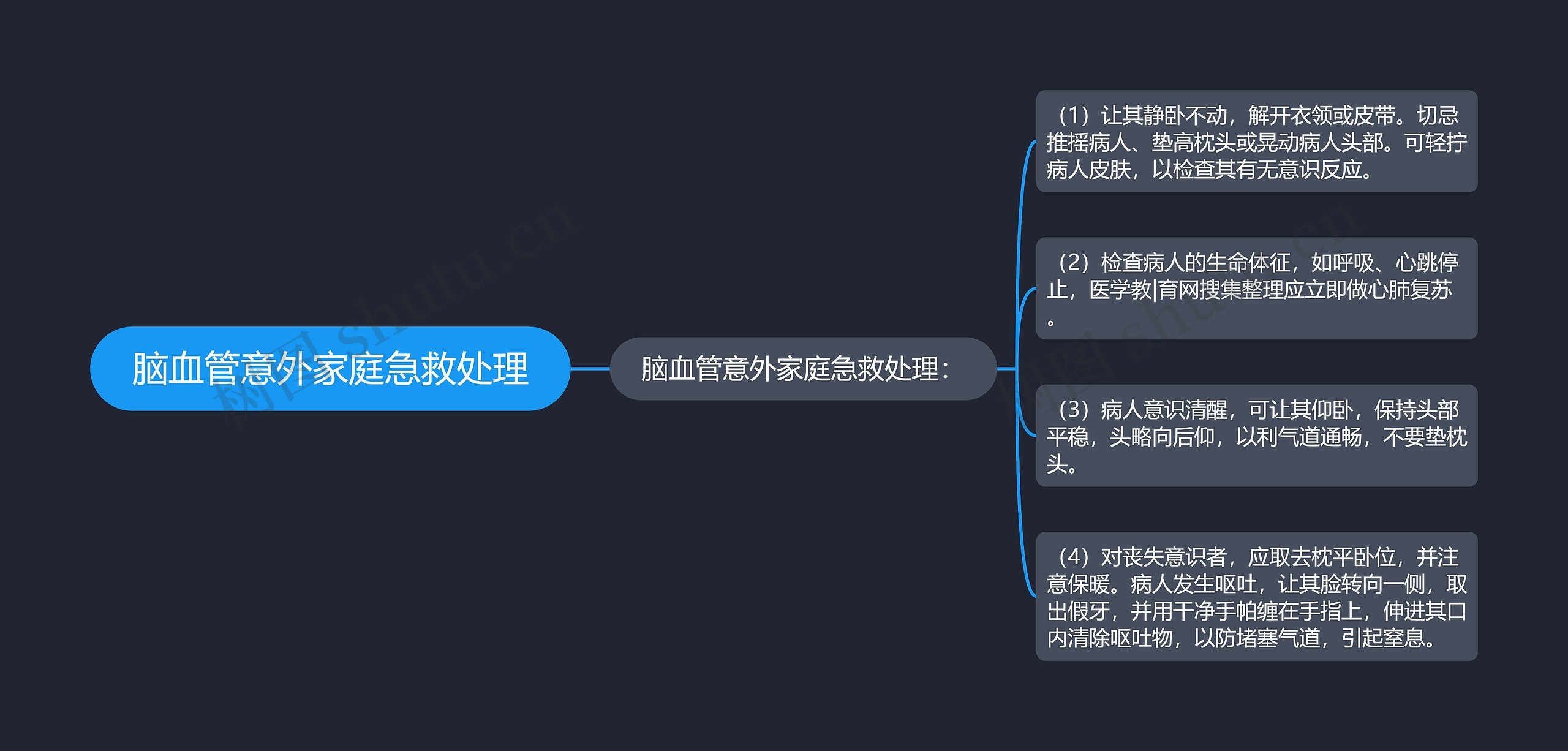 脑血管意外家庭急救处理思维导图