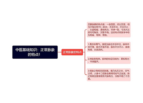 中医基础知识：正常脉象的特点！