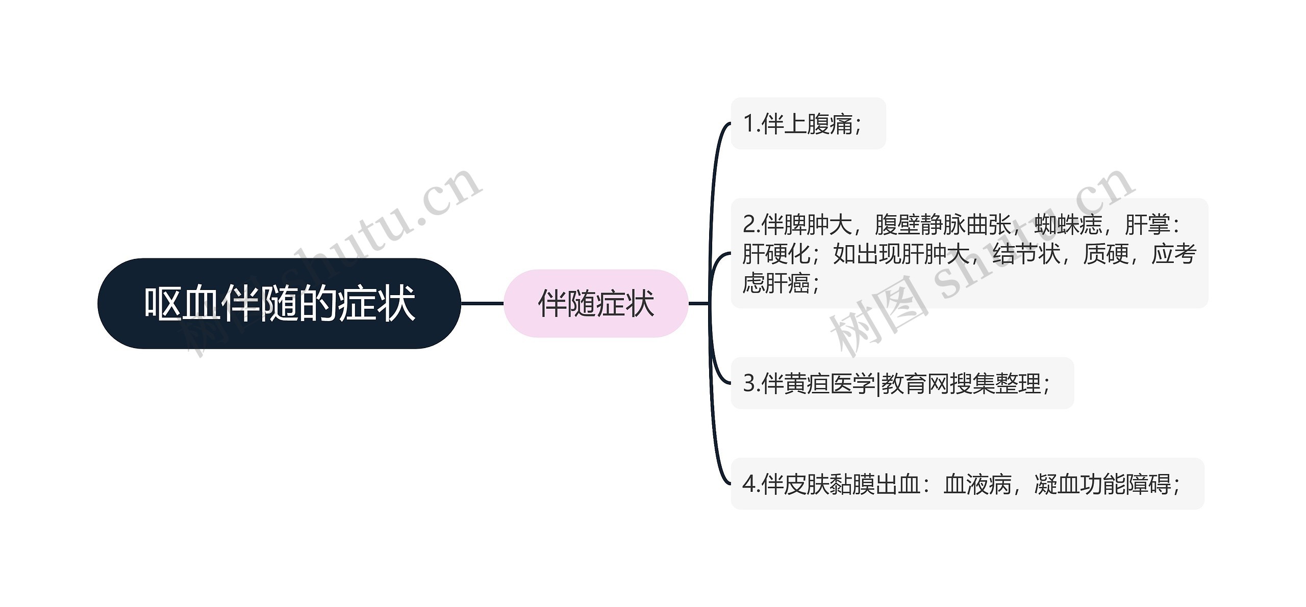 呕血伴随的症状思维导图