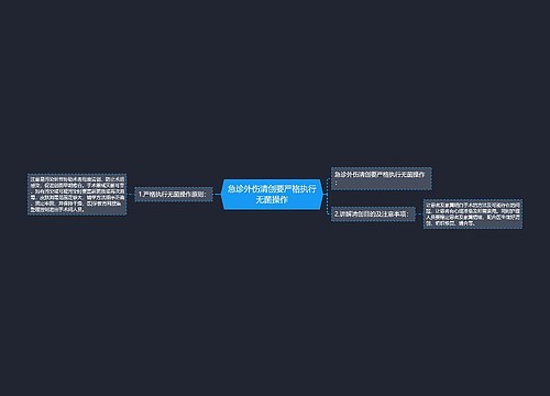 急诊外伤清创要严格执行无菌操作