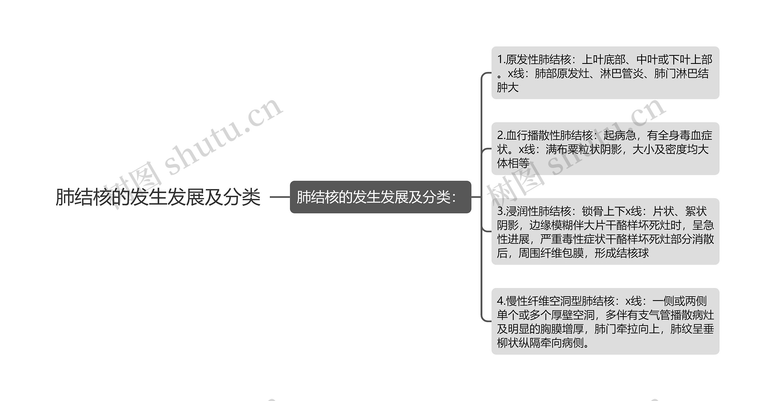 肺结核的发生发展及分类思维导图